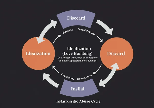 Diagram showing the narcissistic abuse cycle as a loop.