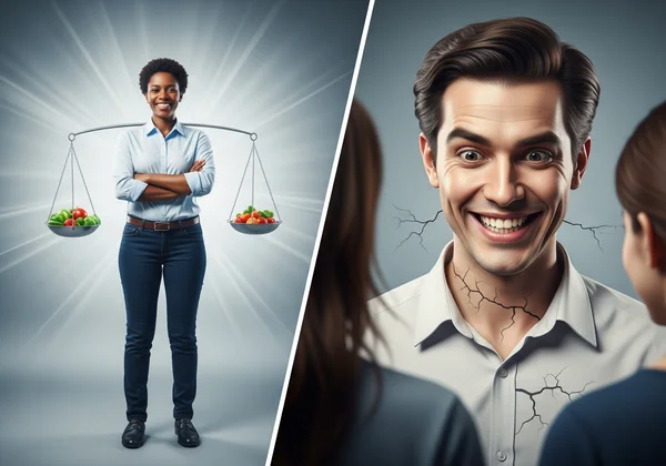 健康自信与脆弱自恋型自我的对比