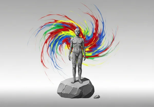 Person practicing gray rock method, detached and calm