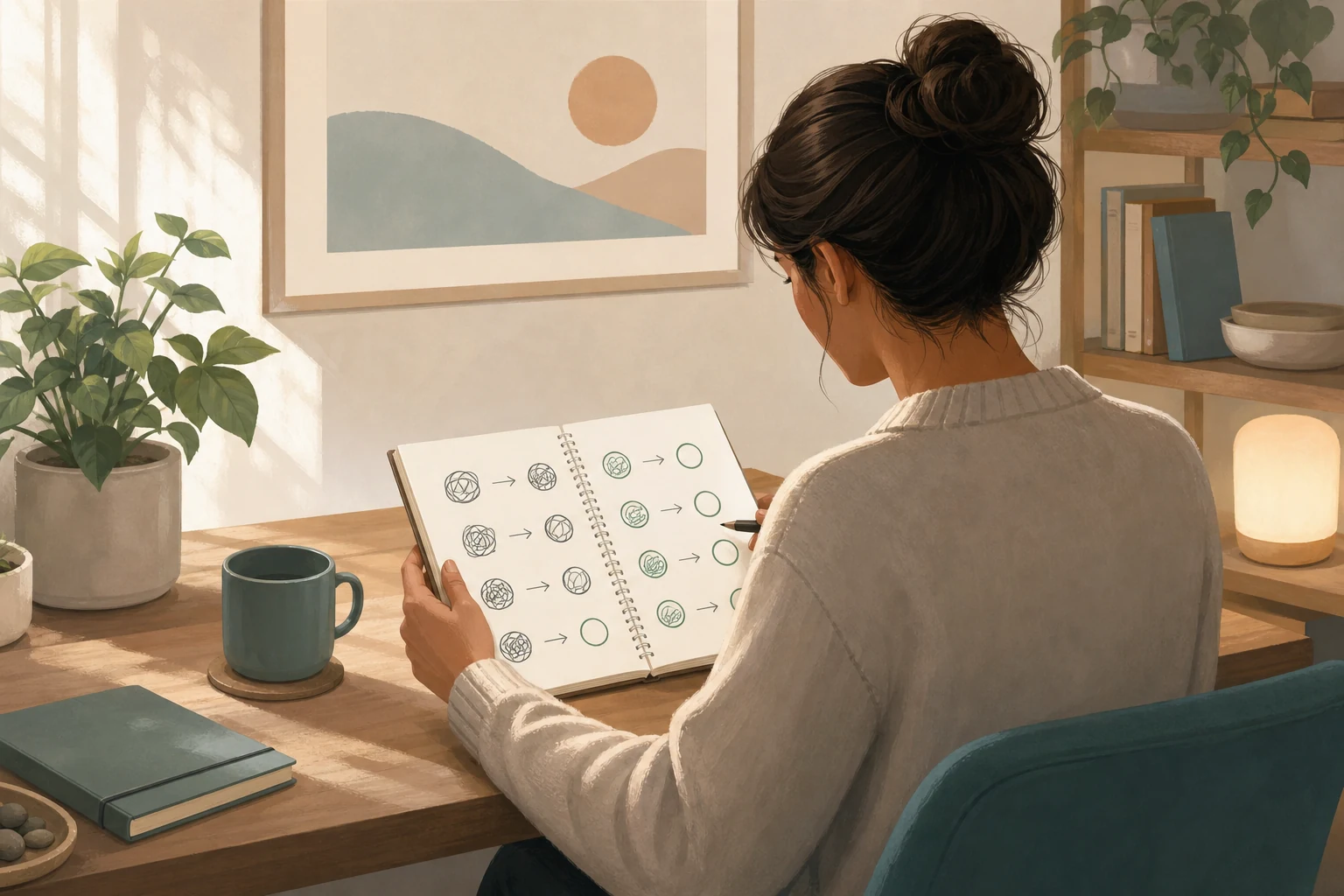 Person reviewing change patterns