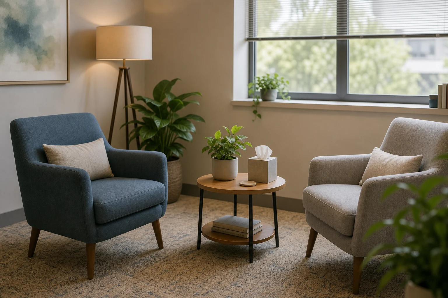 Therapy room with open chairs